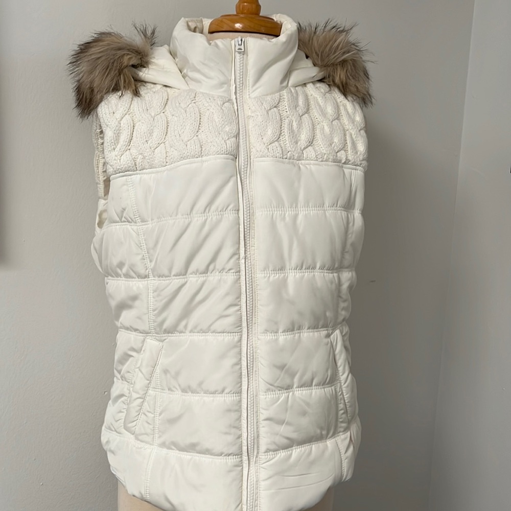Aeropostale Puffer Vest with Sweater & Fur Lined Hood
